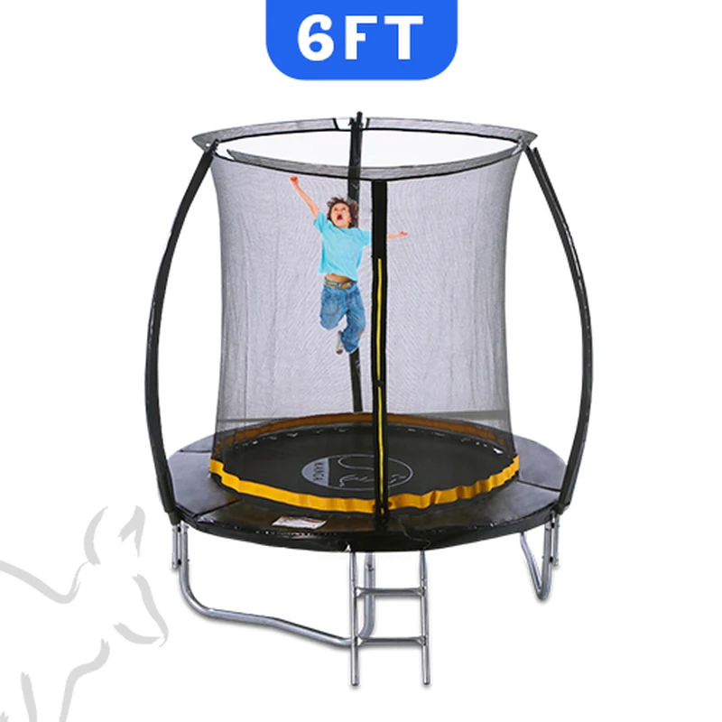 Kanga 6ft Premium Trampoline with safety enclosure and red padding
